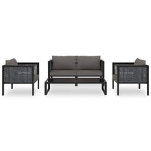 FAMIROSA Set Divani da Giardino 5 pz con Cuscini in Polyrattan Antracite