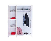 InHouse srls Magnus Armadio 3 Ante con Ripiani. Dim.140X55X190H Pino Massello Verniciato Ad Acqua Bianco. Articolo in Kit.