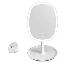 ADSE Specchio per Il Trucco con luci a LED, Specchio Luminoso per Il Trucco, Specchio per Il Trucco Illuminato con Interruttore Touch Screen dimmerabile, azionamento USB (Lente d'Ingrandimento 10 ×)