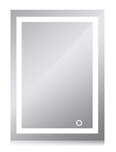 MUPAI Specchio da Bagno Appeso Frameless LED luci Specchio Parete appesa a Parete Bagno Specchio Specchio per Il Trucco Personalizzato (Bianco Freddo, 50x70cm)