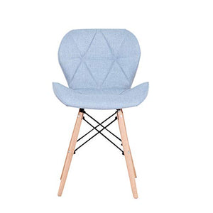 INJOY LIFE - Sedie da pranzo con gambe in legno massello, stile retrò, in tessuto di lino, per soggiorno, sala da pranzo, camera da letto, ufficio, bar, set da 4, colore: blu