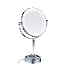 specchio trucco,specchio trucco,Specchio cosmetico da tavolo 3x da 8 pollici, specchio cosmetico a LED bifacciale con cromatura chiara