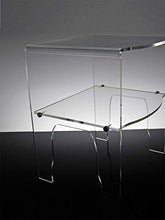 Slato Comodino da Notte dal Design Moderno a Due Ripiani in plexiglass Trasparente Emerald
