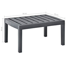 FAMIROSA Tavolo da Salotto per Giardino Antracite 78x55x38 cm Plastica