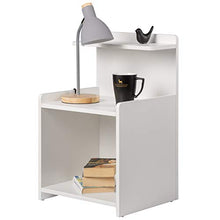 eSituro Comodino Bianco in Legno Camera Letto Moderno Tavolino da divano/Soggiorno/Salotto con Scompartimento 40x35x62cm SCD0093