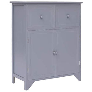 SKM Armadietto Grigio 60x30x75 cm in Legno di Paulownia