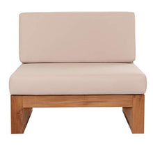 Teako Design Molveno - Poltrona lounge in legno massiccio non trattato, con cuscini in teak, resistente alle intemperie