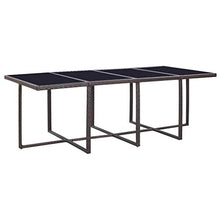 OUSEE Set da Pranzo da Giardino 13 pz con Cuscini Polyrattan Marrone