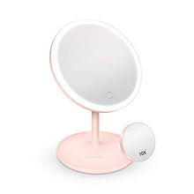 deweisn Specchio Trucco con Luce, LED Specchio da Tavolo Specchio Cosmetico Illuminato Ricarica USB Portatile Rotazione 90° Specchio per Il Trucco con Supporto, Regalo per Donna