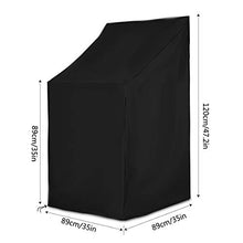 Copertura per Sedie da Giardino, Impermeabile in 210d Oxford Telo Coprisedie da Esterno Resistente, Coperture per Sedie Pieghevoli per Esterni, Anti UV/Pioggia/Vento, 89 * 89 * 120/89cm, Nero