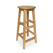YS Sedia in Legno Massello con Gambe Quadrate, Alto Tabby, Cucina Domestica, Isola, Colazione, Piede, Sgabello da Bar,Beige,60 cm