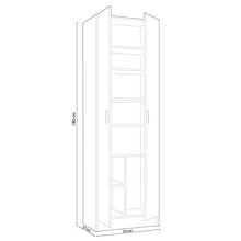 Furniturefactor Kawai B02 Armadio Multiuso a 2 ante, Melamina, Bianco, 180 x 59 x37 cm