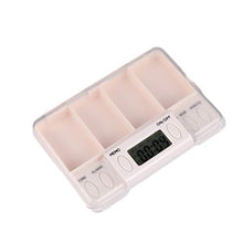 EXCEART Organizzatore di Pillole Promemoria di Allarme Dispenser di Pillole Astuccio per Pillole Portatile da Viaggio Vitamine Custodia per Medicina per Ufficio Dormitorio Anziani Casa (Bianco)