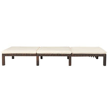 vidaXL Lettino Prendisole Regolabile con Cuscino in Polyrattan Marrone Sdraio