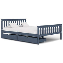 SKM Giroletto con 2 Cassetti Grigio in Massello di Pino 140x200 cm (34.85kg)