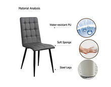 Sedie da pranzo con Schienale, sedie da cucina, Moderne sedia da soggiorno in pelle, stile scandinavo,Sedie per ufficio grigio