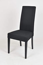 Tommychairs - Set 4 sedie modello Chiara per cucina bar e sala da pranzo, robusta struttura in legno di faggio verniciata nero, seduta e schienale imbottiti e rivestiti in tessuto color nero