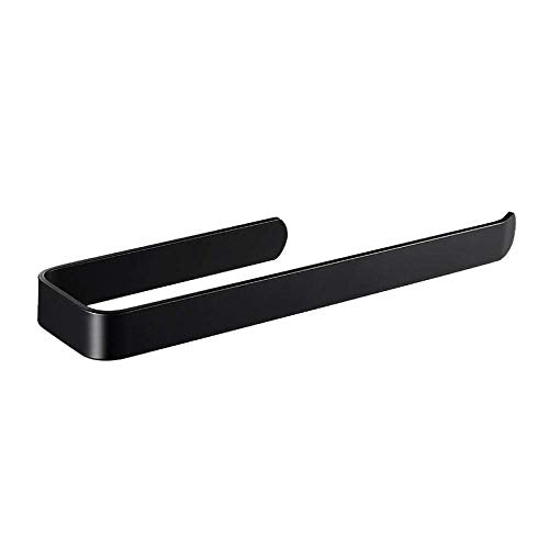 AGGF Portasciugamani Portasciugamani da Bagno Portasciugamani Singolo per Nero Single Pole Spazio Perforato Libero Alluminio Cucina Creativa per la casa Bagno Portasciugamani a Parete Lunghezza 1