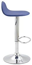 CLP Sgabello Design Lana V2 in Similpelle I Sedia Sgabello Cucina con Poggiapiedi E Schienale Girevole E Regolabile 58-79CM, Colore:Blu, Colore del Telaio:Cromo