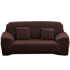 Home Comfort - Copridivano 1 2 3 4 posti divano divano divano elasticizzato in tessuto elasticizzato protezione divano (marrone, tre posti)
