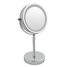 Specchio per Trucco a LED con Lente d'Ingrandimento Alimentato a Batteria ingrandimento 10x Rotazione a 360 ° Specchio Argento HD Specchio per Trucco da Tavolo Piccolo Argento