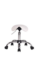 CLP Sgabello Sella da Lavoro Augsburg in Similpelle I Sedia Sgabello Parrucchiere con Ruote I Sgabello Ergonomico Studio Tatoo, Colore:Bianco
