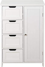 Mobiletto da Bagno Armadietto con 4 Cassetti Anta Cucina Cassettiera Mobile Bagno Bianco