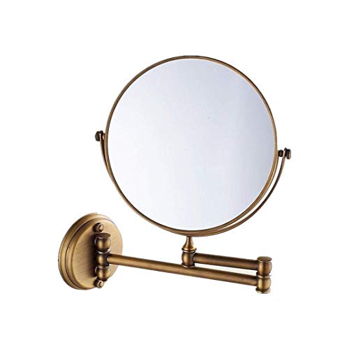 SGSG Specchio per Il Trucco Specchio da Parete in Rame, Specchio bifacciale Antico per Bagno/Camera da Letto Specchio di Bellezza