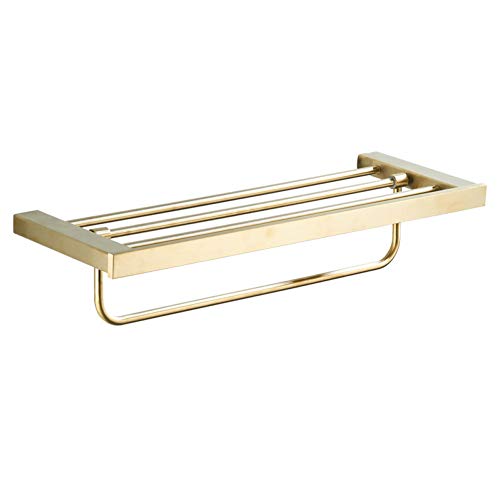 LCBLC Portasciugamani Da Bagno In Acciaio Inox 304 Portasciugamani Fisso Da 60 Cm Portasciugamani A Parete Accessori Per Mensole Da Bagno In Ottone Dorato