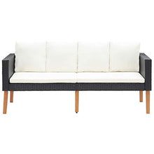 Tidyard Divano da Giardino con Tavolino in Polyrattan Nero,Divano da Esterno con Tavolino in Polyrattan,Divano da Giardino Esterno con 2 Posti,Divano da Giardino Esterno con 3 Posti