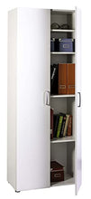 Composad Armadio Legno 2 Ante con CASSETTIERA CASSETTI Laccato Bianco ARMADIETTO SCARPIERA 5 Ripiani