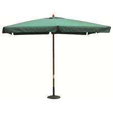 Milani Home s.r.l.s. Ombrellone da Giardino 3 X 3 Palo Centrale in Legno per Esterno Telo Verde Scuro Ristorante Gelateria Bar Hotel Albergo