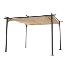 Outsunny Gazebo Pergola Gazebo pergola da Giardino con Coulisse Gazebo Pergola da Giardino per Esterno in Poliestere Struttura in Acciaio, Bianco, 350 x 350 x 230 cm
