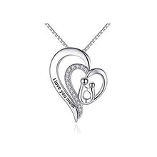 Collana In Argento Sterling, 925 Sterling Argento Mano Nella Mano Stile Moda Zircon Mom Cuore Collana Indipendente Pendente, Adatto Per La Festa Della Mamma, Regali Di Anniversario E Regali Di Comple