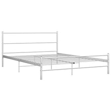 BIGTO - Struttura letto in metallo acciaio per camera da letto, 140 x 200 cm, colore: Bianco