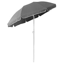 LZQ 200 cm Ombrellone Tondo Ombrello Parasole da Esterno da Giardino da Spiaggia Protezione Solare UV50+ Grigio Scuro