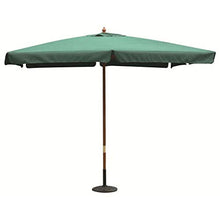 Milani Home s.r.l.s. Ombrellone da Giardino 3 X 3 Palo Centrale in Legno per Esterno Telo Verde Scuro Ristorante Gelateria Bar Hotel Albergo