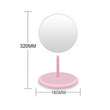 Specchio Trucco da Tavolo a LED, Lente d'Ingrandimento a LED, Ricarica USB, Rotazione di 90 °, dimmer Continuo, ingrandimento 5 Volte