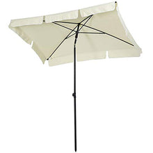 BAKAJI Ombrellone da Giardino Palo Centrale 200 x 125 cm Palo 32mm 4 Stecche Struttura Acciaio Inclinazione Regolabile Arredamento Esterno Gazebo Piscina Giardino Terrazzo Ambienti Esterni Beige