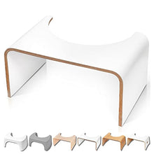 Well Care Sgabello Bagno Fisiologico Legno Bianco - Poggiapiedi Adulti per WC - Sgabellino Squatty da Toilette - Panchetto contro la stitichezza