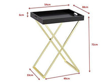 ASPECT Vassoio Pieghevole per maggiordomo Hopkins (Ottone Nero/Opaco), Legno, 54 x 38 x 72 cm