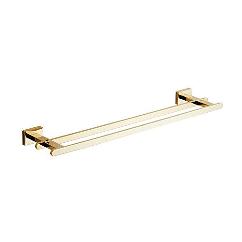 MBYW Portasciugamani Moderno Portasciugamani Elegante per Il Bagno di Moda Portasciugamani Doppio in lamiera di Acciaio Inox Asciugamano in Metallo Appeso Pendente Bagno Hardware Lungo 54CM