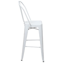 Set 2X sgabelli con Schienale bistrot Design Industriale HWC-A73 Metallo Verniciato Bianco