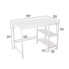 JOISCOPE Scrivania per Computer, Tavolo per Laptop, Scrittorio per Studio con Ripiani in Legno, Tavolo in Stile Industriale Realizzato in Legno e Metallo,100x60x75cm(Finitura bianca)