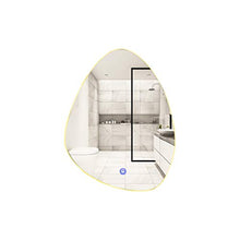 Full-length mirror Specchio da Bagno a Forma di Goccia d'Acqua Intelligente Specchio Irregolare Luminoso Specchio Senza Cornice con Specchio da Bagno Touch Screen con Lampada da Parete