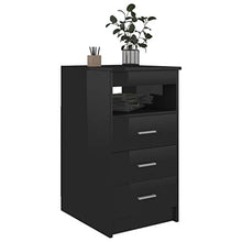 vidaXL Cassettiera Nero Lucido 40x50x76 cm in Legno Multistrato