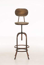 CLP Sgabello Design Industriale Pino In Legno E Metallo I Sgabello Bar Bancone Regolabile 68-88 CM Con Schienale, Colore:bronzo