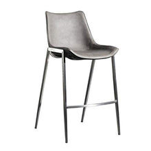 LXYPLM Sgabello Sedie Bar Barstools Sedie in Ferro battuto banco Bar, Cucina Pub caffè in Stile ozio Creativo Alti sgabelli industriali con Schienale Arredo Bar Cucina (Color : Gray)