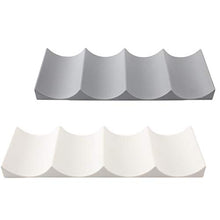 SoundZero 2pcs portabottiglie in plastica Stile Europeo, Portabottiglie da Tavolo per Frigorifero, 4 Ripiani portavino impilabili per 10 Bottiglie, Ideale per Cucina, Frigorifero (Bianca+Grigio Scuro