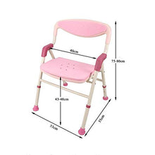 XD Sgabello da Bagno Senior Bathing Chair Pieghevole Bagno Doccia con Schienale e corrimano Sgabello Sgabello per disabili Regolabile in Altezza Sgabello con Cuscino in Schiuma Eva Rimovibile e